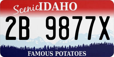 ID license plate 2B9877X