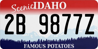 ID license plate 2B9877Z