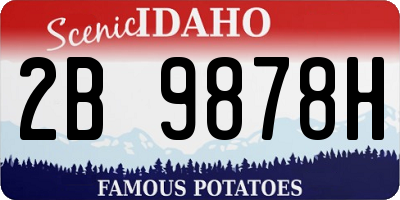 ID license plate 2B9878H