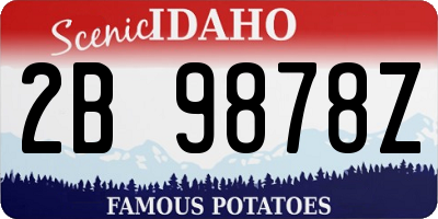 ID license plate 2B9878Z
