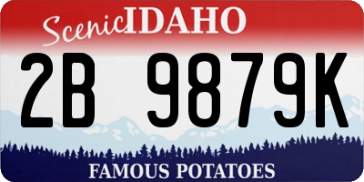 ID license plate 2B9879K