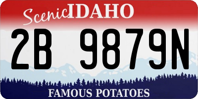 ID license plate 2B9879N