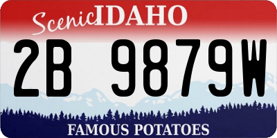 ID license plate 2B9879W