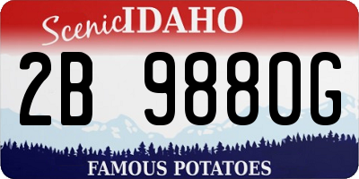 ID license plate 2B9880G