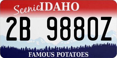 ID license plate 2B9880Z