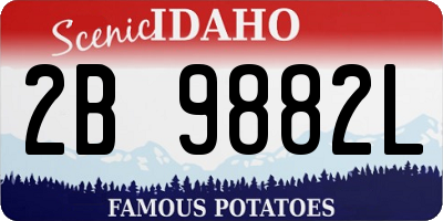 ID license plate 2B9882L