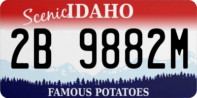 ID license plate 2B9882M