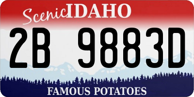 ID license plate 2B9883D