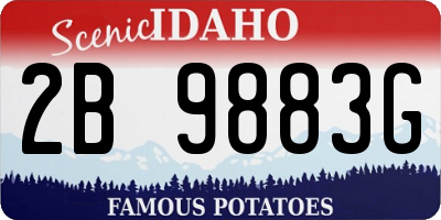 ID license plate 2B9883G