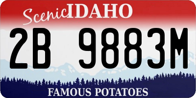 ID license plate 2B9883M