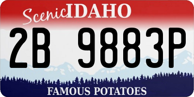 ID license plate 2B9883P