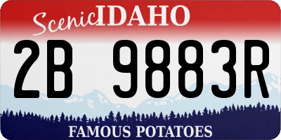 ID license plate 2B9883R