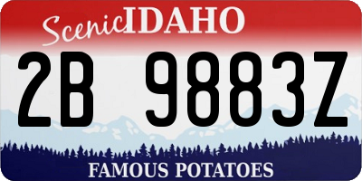 ID license plate 2B9883Z