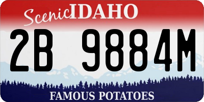 ID license plate 2B9884M