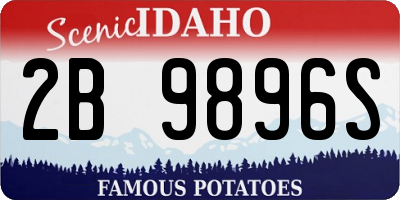 ID license plate 2B9896S