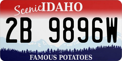 ID license plate 2B9896W