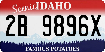 ID license plate 2B9896X