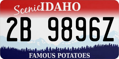 ID license plate 2B9896Z