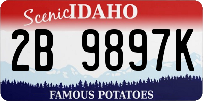 ID license plate 2B9897K
