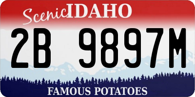 ID license plate 2B9897M