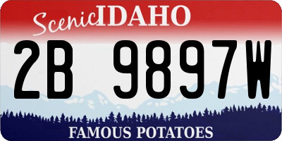 ID license plate 2B9897W