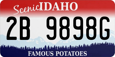 ID license plate 2B9898G