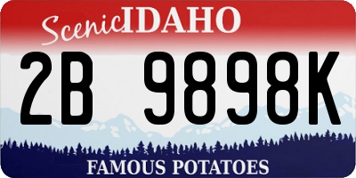 ID license plate 2B9898K