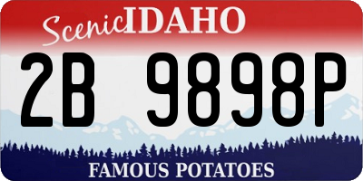 ID license plate 2B9898P
