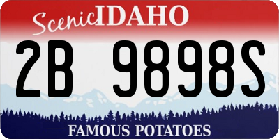 ID license plate 2B9898S
