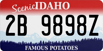 ID license plate 2B9898Z
