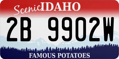 ID license plate 2B9902W