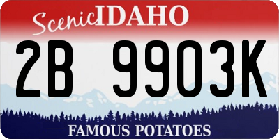 ID license plate 2B9903K
