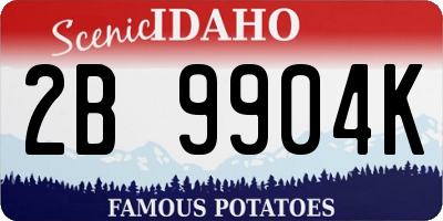 ID license plate 2B9904K