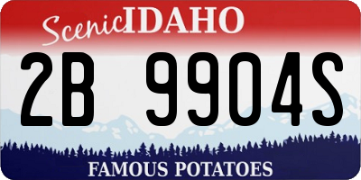 ID license plate 2B9904S