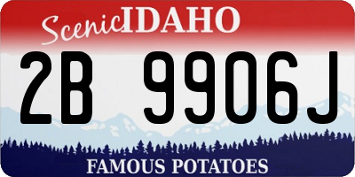 ID license plate 2B9906J