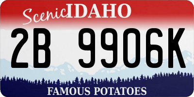ID license plate 2B9906K