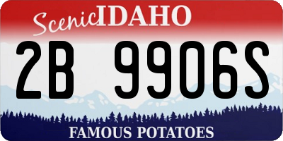 ID license plate 2B9906S