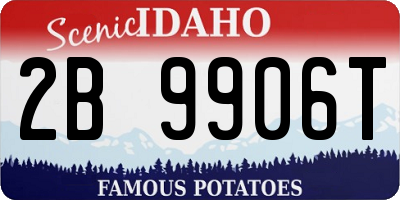 ID license plate 2B9906T