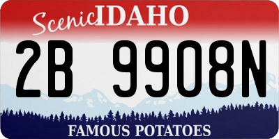 ID license plate 2B9908N
