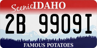 ID license plate 2B9909I