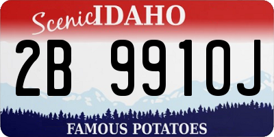 ID license plate 2B9910J