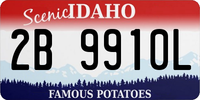 ID license plate 2B9910L