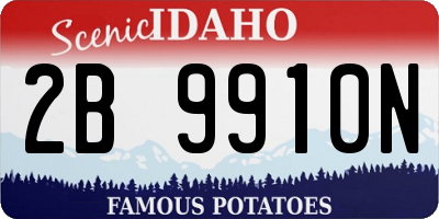ID license plate 2B9910N