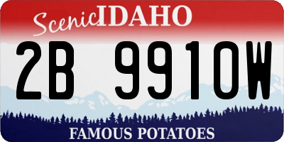 ID license plate 2B9910W