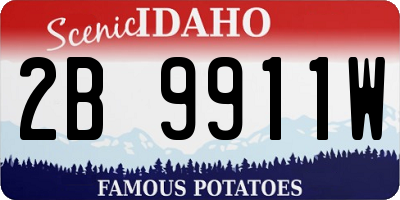 ID license plate 2B9911W