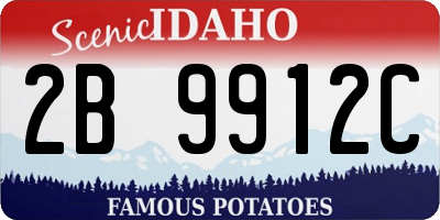 ID license plate 2B9912C