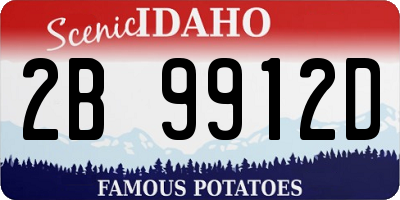 ID license plate 2B9912D