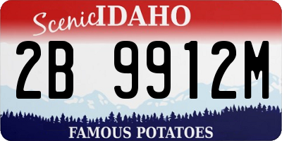 ID license plate 2B9912M