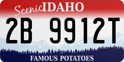 ID license plate 2B9912T