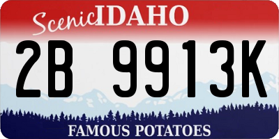 ID license plate 2B9913K